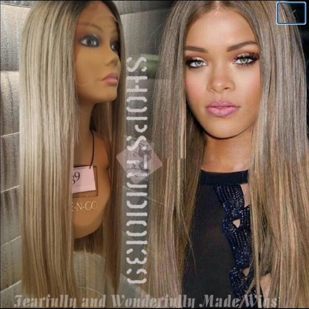 New Sexy Human Ash Ombre Blonde Lace Wig